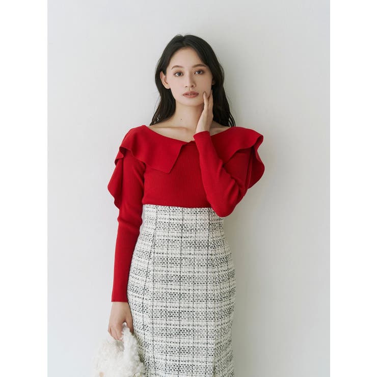 ペプラムラッフルコンパクトニット | MERCURYDUO | 詳細画像11 