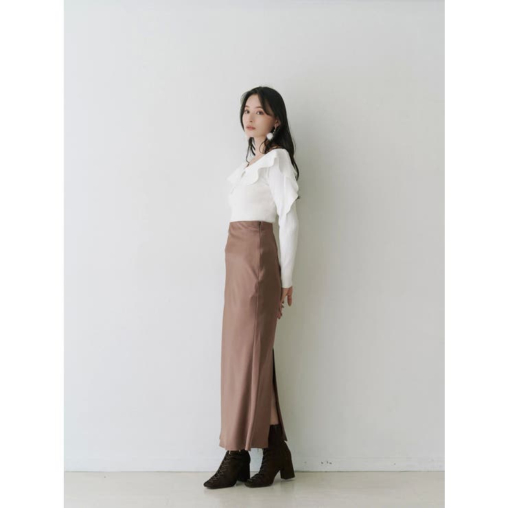 ペプラムラッフルコンパクトニット | MERCURYDUO | 詳細画像14 