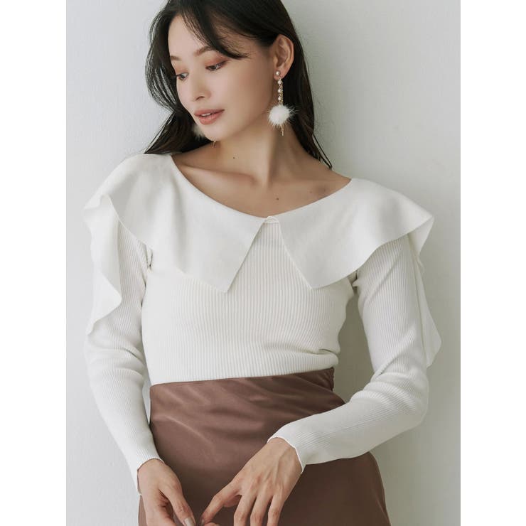 ペプラムラッフルコンパクトニット | MERCURYDUO | 詳細画像15 