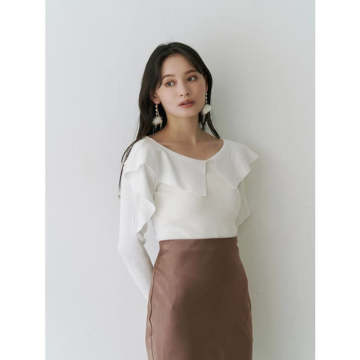 ペプラムラッフルコンパクトニット | MERCURYDUO | 詳細画像16 