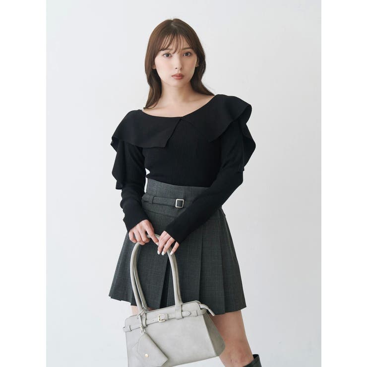 ペプラムラッフルコンパクトニット | MERCURYDUO | 詳細画像17 