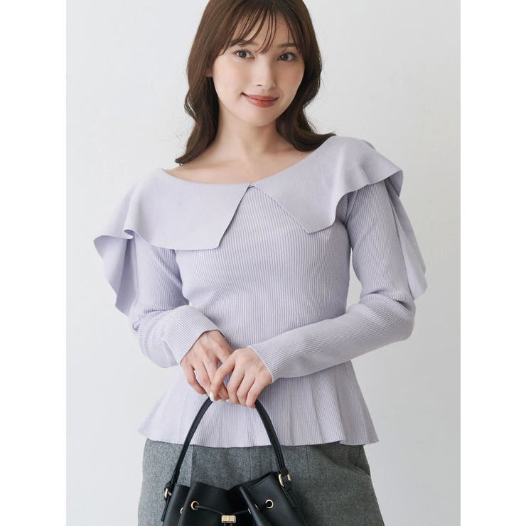 ペプラムラッフルコンパクトニット | MERCURYDUO | 詳細画像24 