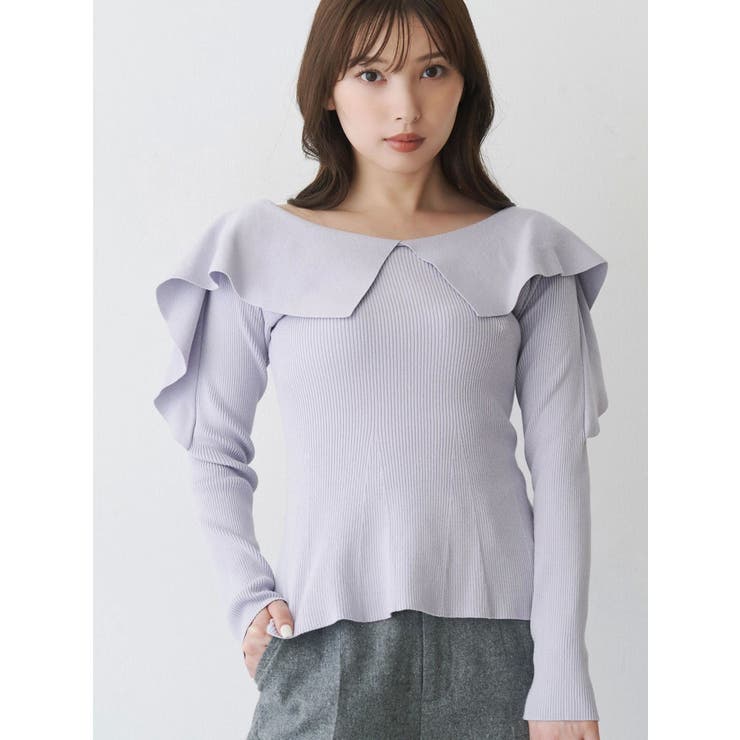 ペプラムラッフルコンパクトニット | MERCURYDUO | 詳細画像25 