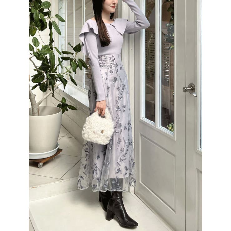 ペプラムラッフルコンパクトニット | MERCURYDUO | 詳細画像30 