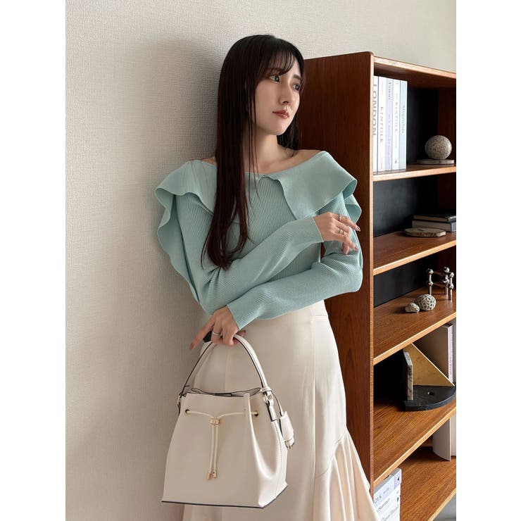 ペプラムラッフルコンパクトニット | MERCURYDUO | 詳細画像35 