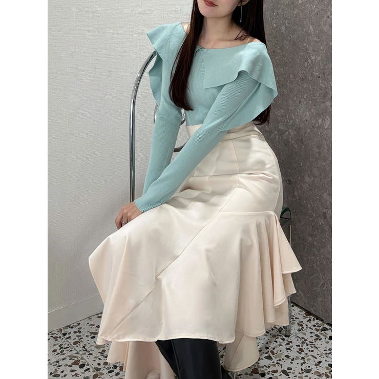 ペプラムラッフルコンパクトニット | MERCURYDUO | 詳細画像36 