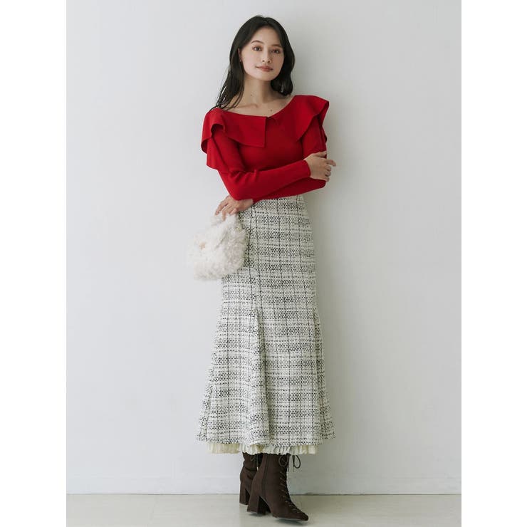 ペプラムラッフルコンパクトニット | MERCURYDUO | 詳細画像7 