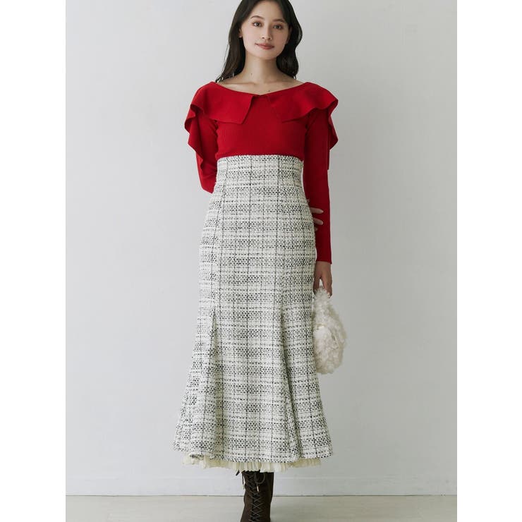 ペプラムラッフルコンパクトニット | MERCURYDUO | 詳細画像8 