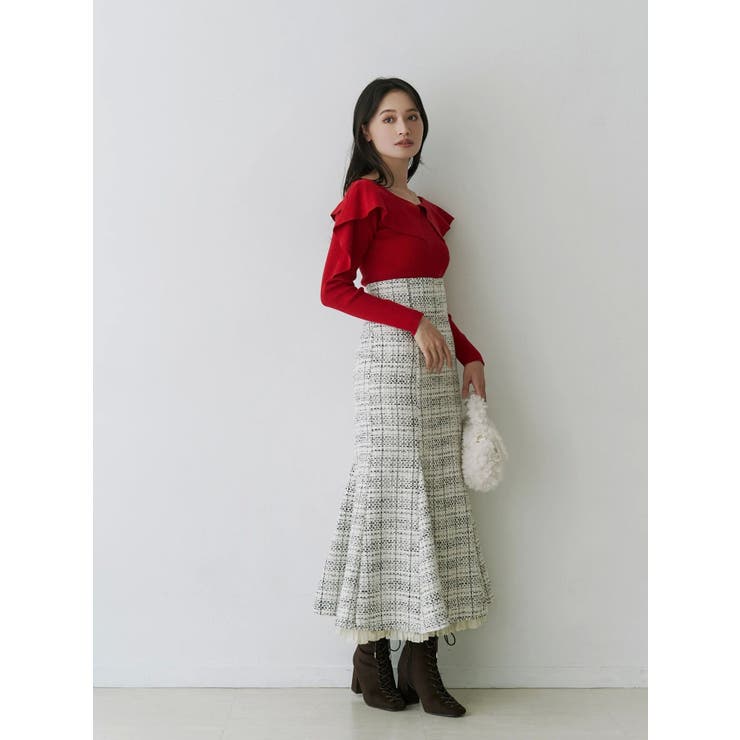 ペプラムラッフルコンパクトニット | MERCURYDUO | 詳細画像9 