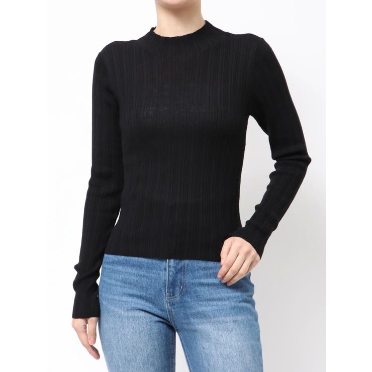 ブラック | シアーランダムリブニット | MERCURYDUO