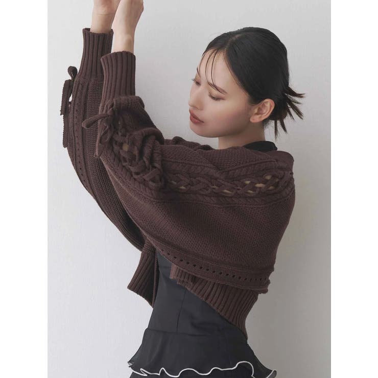 ショルダーレースアップカーデ | MERCURYDUO | 詳細画像2 