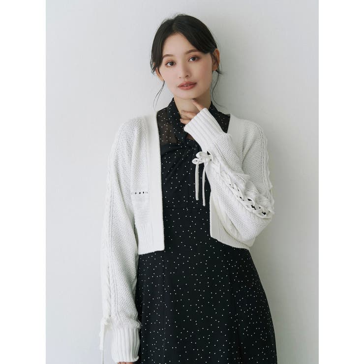 ショルダーレースアップカーデ | MERCURYDUO | 詳細画像26 