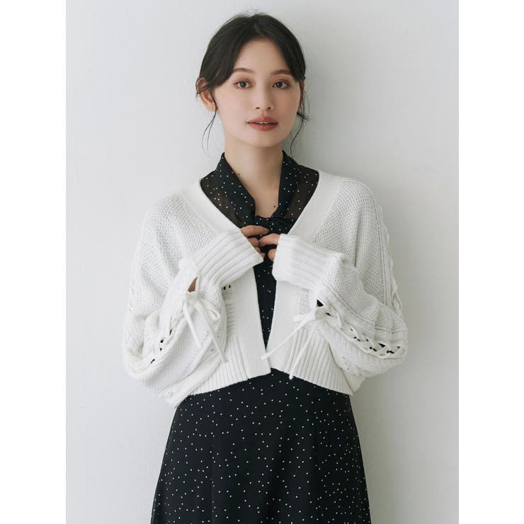 ショルダーレースアップカーデ | MERCURYDUO | 詳細画像27 