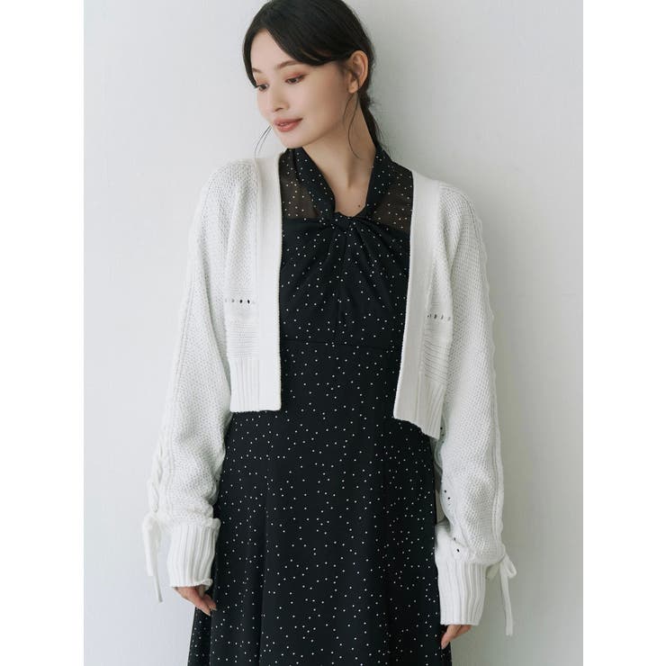 ショルダーレースアップカーデ | MERCURYDUO | 詳細画像28 