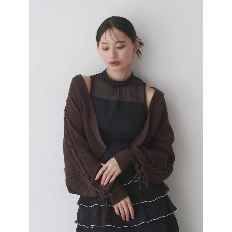 ショルダーレースアップカーデ | MERCURYDUO | 詳細画像7 