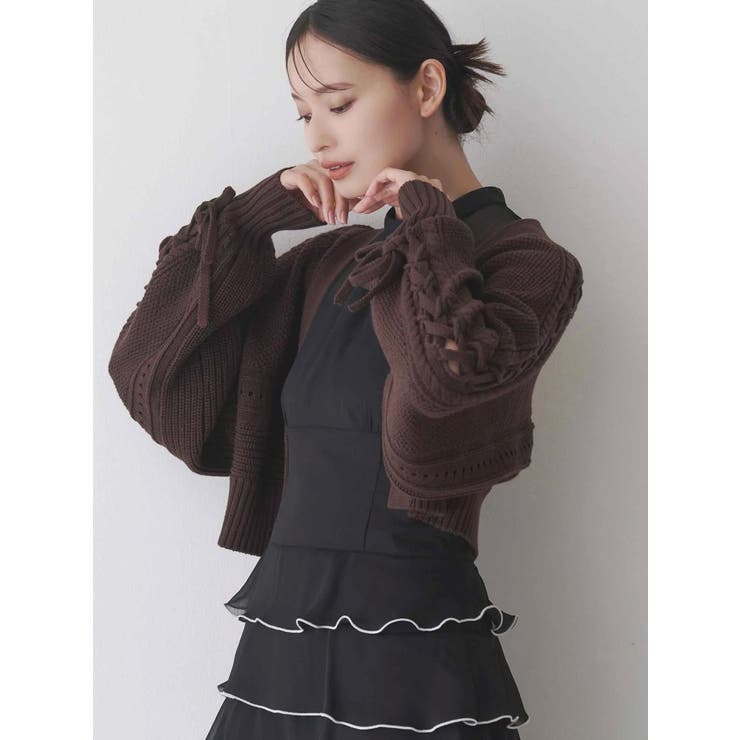 ショルダーレースアップカーデ | MERCURYDUO | 詳細画像8 