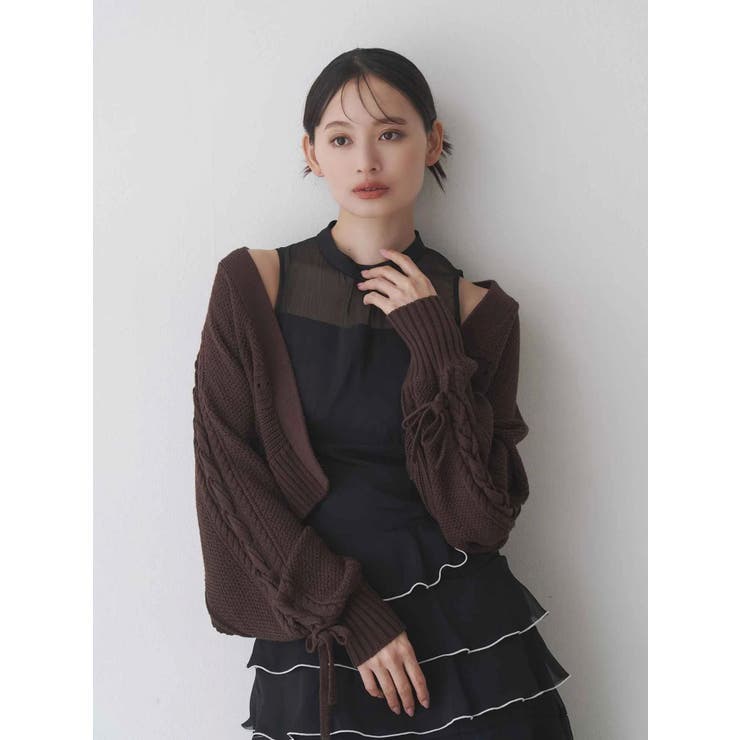 ショルダーレースアップカーデ | MERCURYDUO | 詳細画像9 