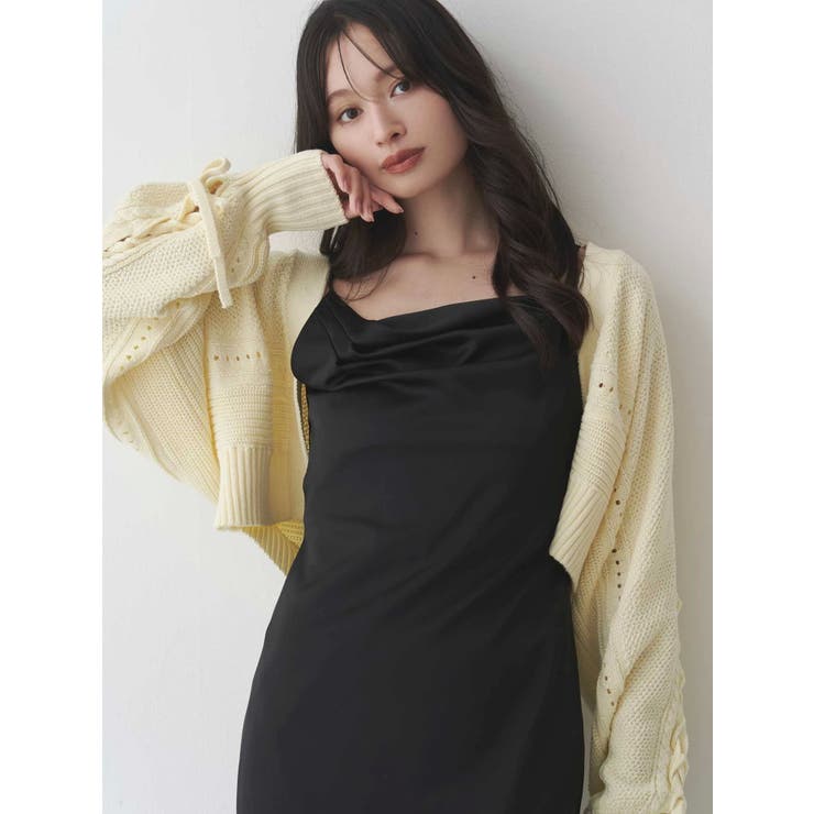 イエロー | ショルダーレースアップカーデ | MERCURYDUO
