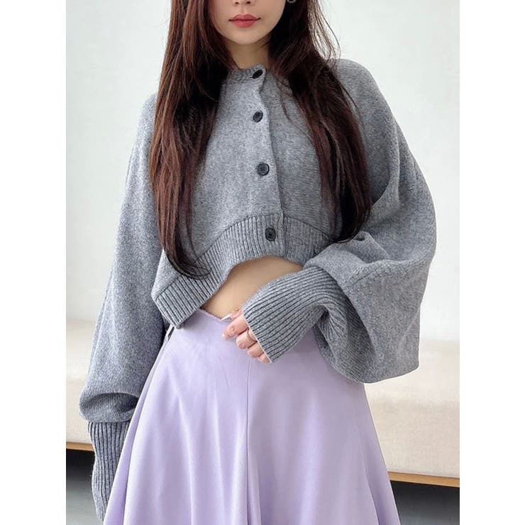 ライトグレー | 【OUNNOUN】ミドルゲージクロップドカーデ | MERCURYDUO