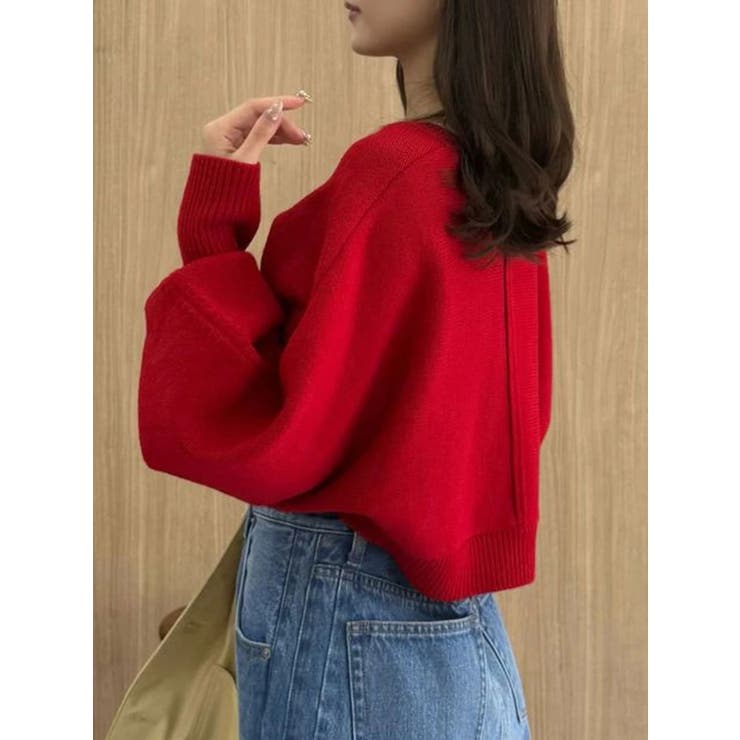 レッド | 【OUNNOUN】ミドルゲージクロップドカーデ | MERCURYDUO