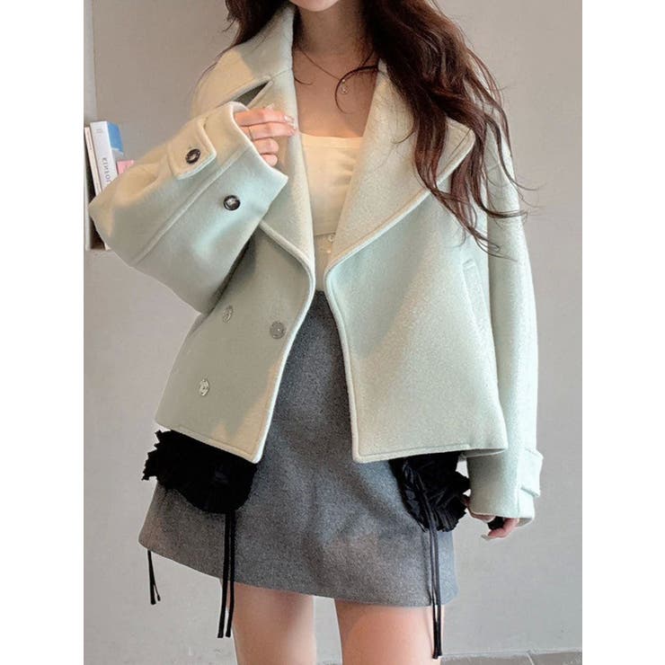 ミントグリーン | 【OUNNOUN】コクーンショートコート | MERCURYDUO