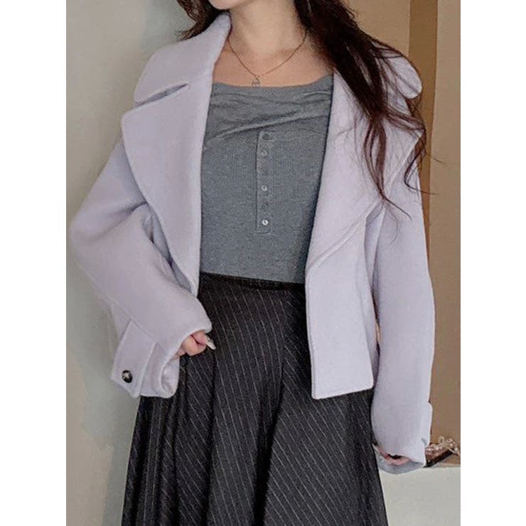 ラベンダー | 【OUNNOUN】コクーンショートコート | MERCURYDUO