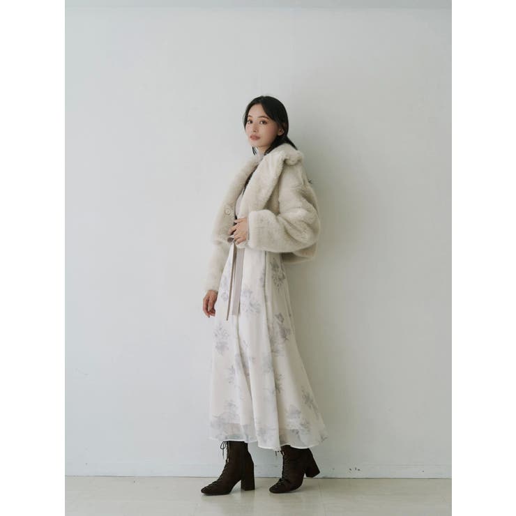 テーラードカラーフェイクファーショートコート | MERCURYDUO | 詳細画像12 