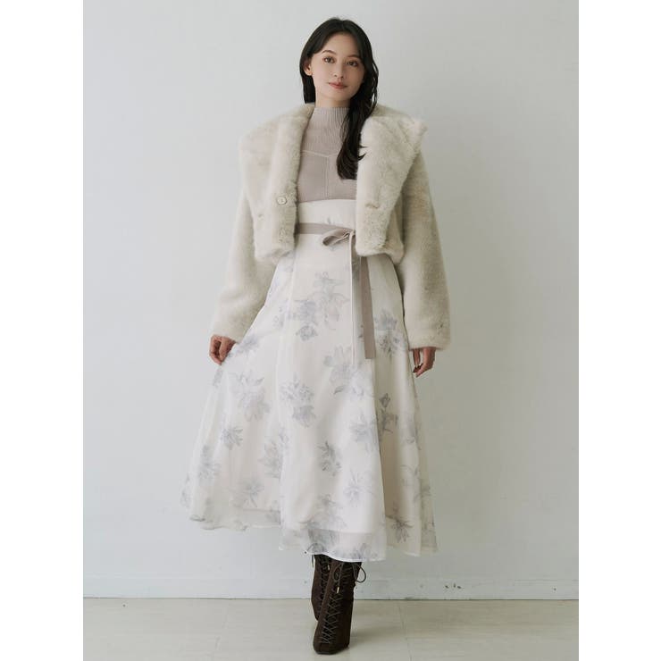 テーラードカラーフェイクファーショートコート | MERCURYDUO | 詳細画像13 