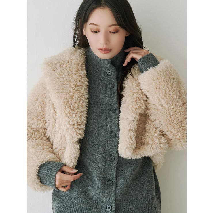 テーラードカラーフェイクファーショートコート | MERCURYDUO | 詳細画像17 