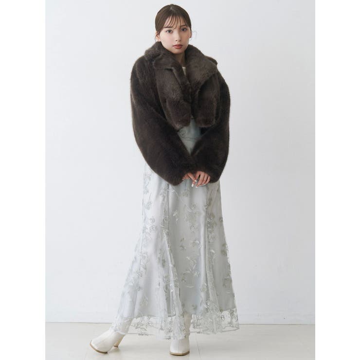 テーラードカラーフェイクファーショートコート | MERCURYDUO | 詳細画像20 