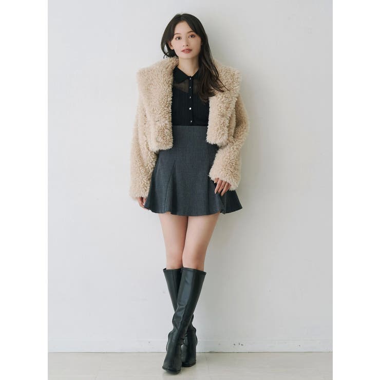 テーラードカラーフェイクファーショートコート | MERCURYDUO | 詳細画像28 