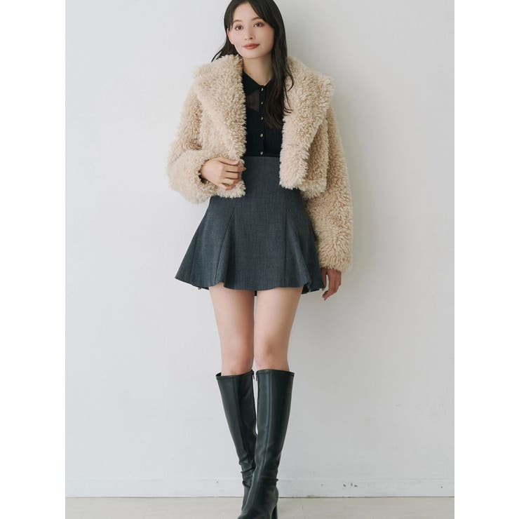 テーラードカラーフェイクファーショートコート | MERCURYDUO | 詳細画像30 