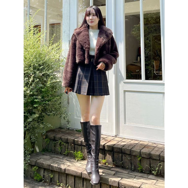 テーラードカラーフェイクファーショートコート | MERCURYDUO | 詳細画像45 