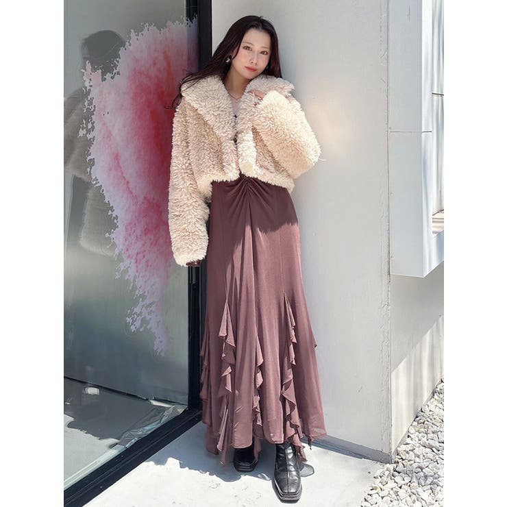 テーラードカラーフェイクファーショートコート | MERCURYDUO | 詳細画像49 