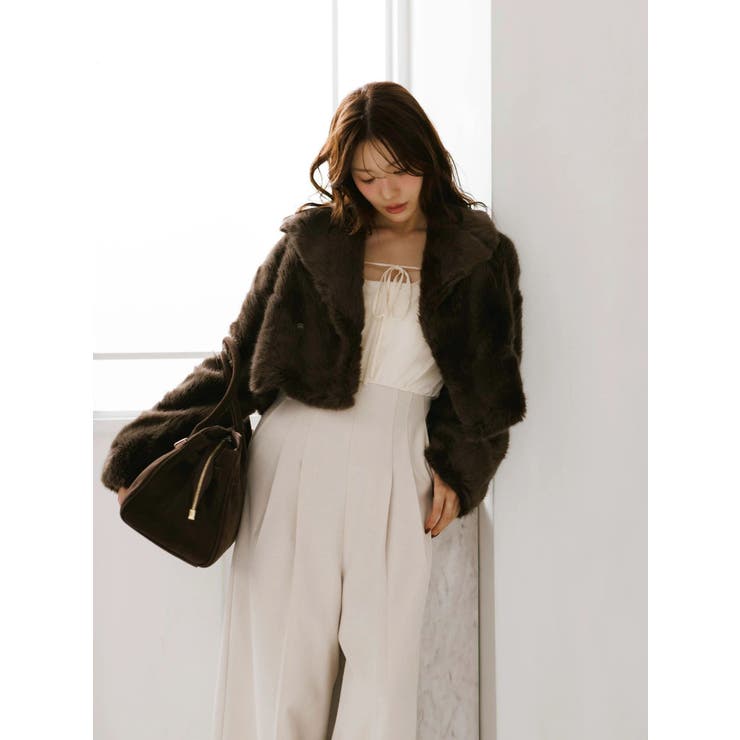 テーラードカラーフェイクファーショートコート | MERCURYDUO | 詳細画像5 