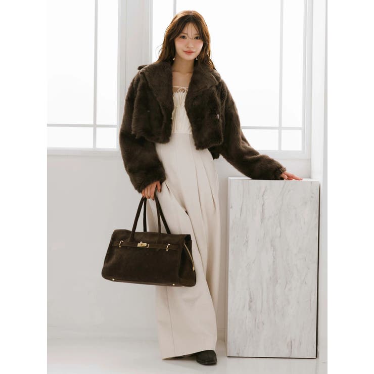 テーラードカラーフェイクファーショートコート | MERCURYDUO | 詳細画像6 