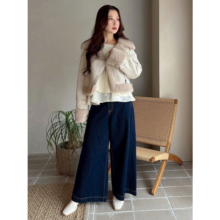 フェイクムートンボンバージャケット | MERCURYDUO | 詳細画像35 