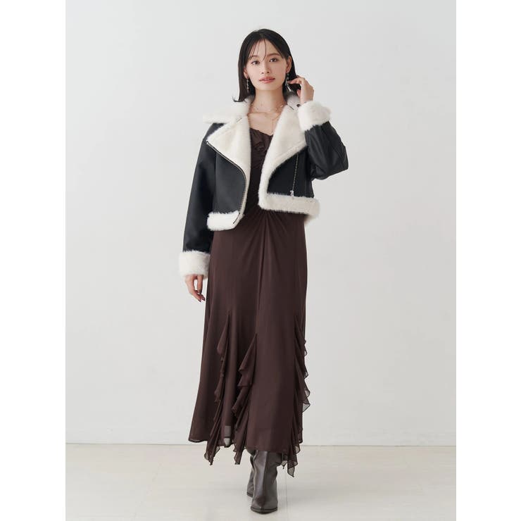 フェイクレザームートンボンバージャケット | MERCURYDUO | 詳細画像12 