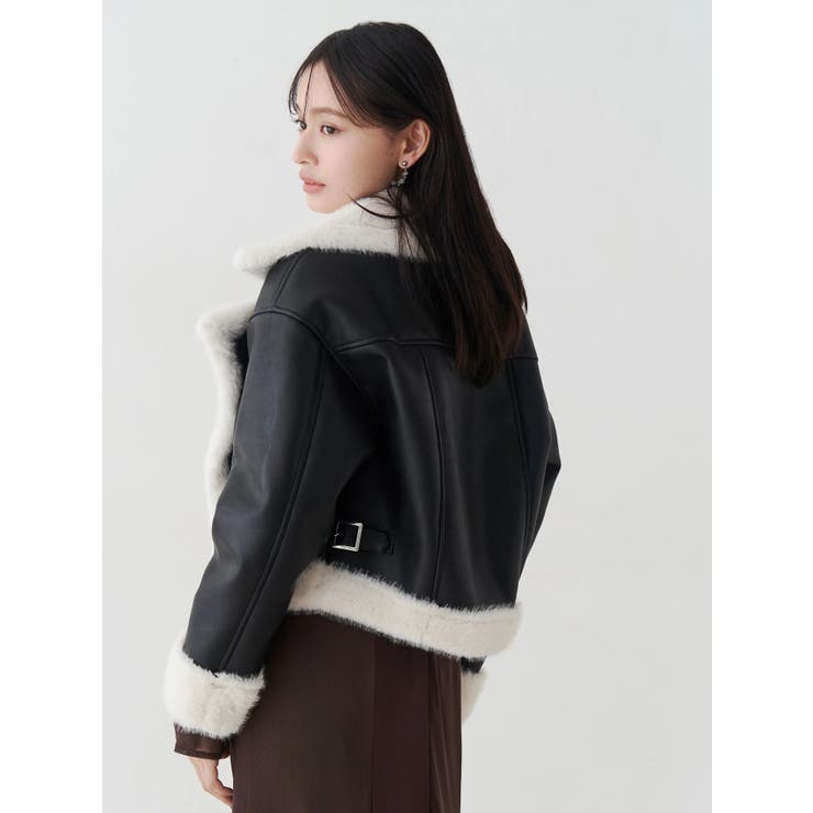 フェイクレザームートンボンバージャケット | MERCURYDUO | 詳細画像14 