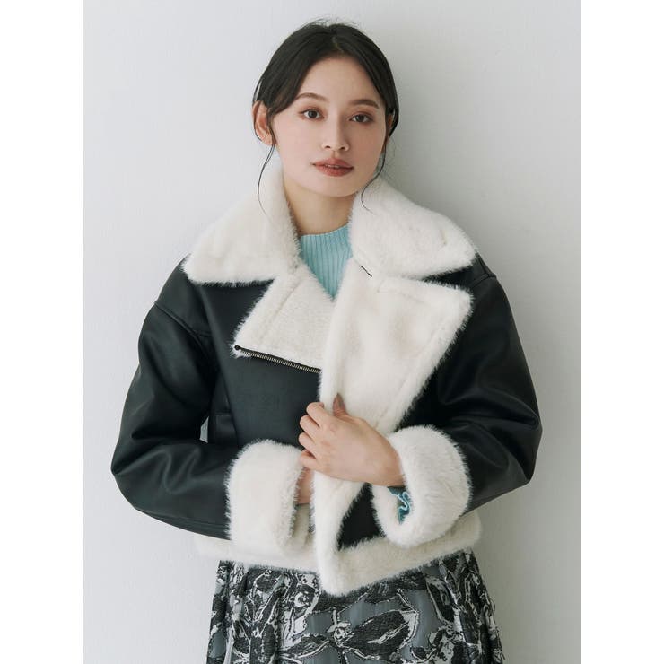 フェイクレザームートンボンバージャケット | MERCURYDUO | 詳細画像18 