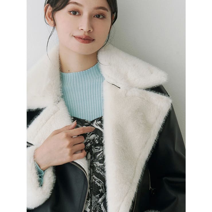 フェイクレザームートンボンバージャケット | MERCURYDUO | 詳細画像19 