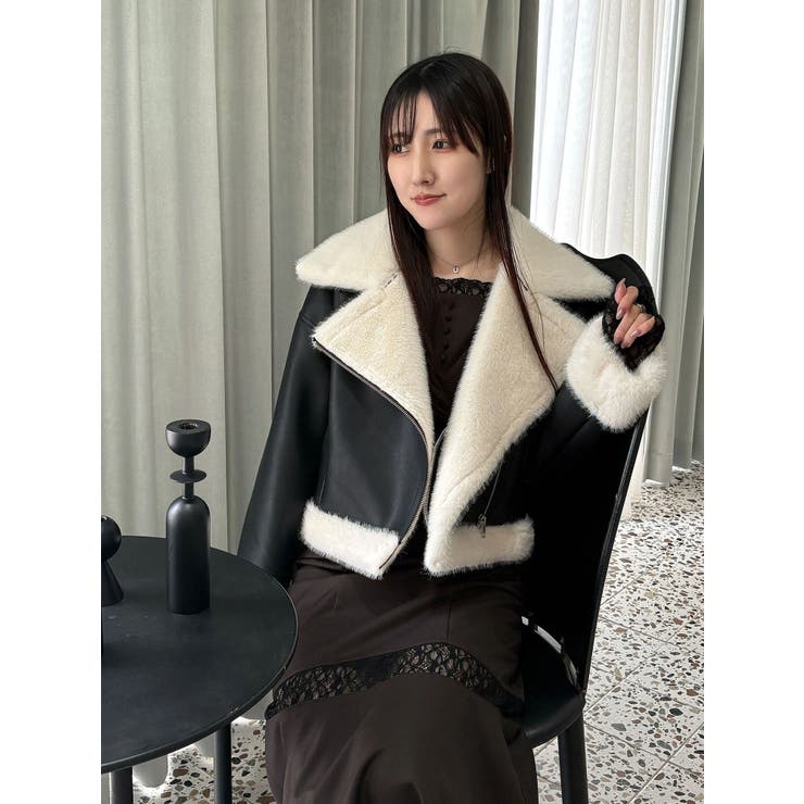 フェイクレザームートンボンバージャケット | MERCURYDUO | 詳細画像22 