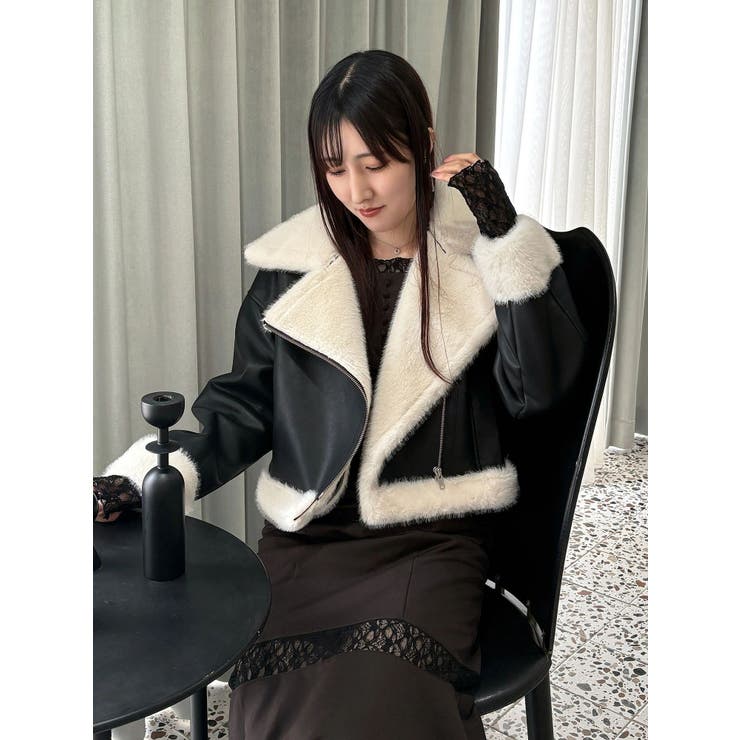 フェイクレザームートンボンバージャケット | MERCURYDUO | 詳細画像23 