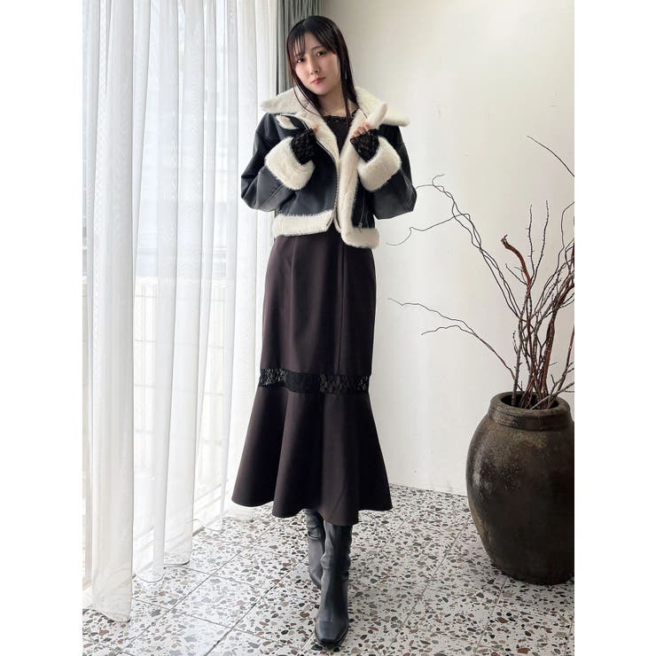 フェイクレザームートンボンバージャケット | MERCURYDUO | 詳細画像24 