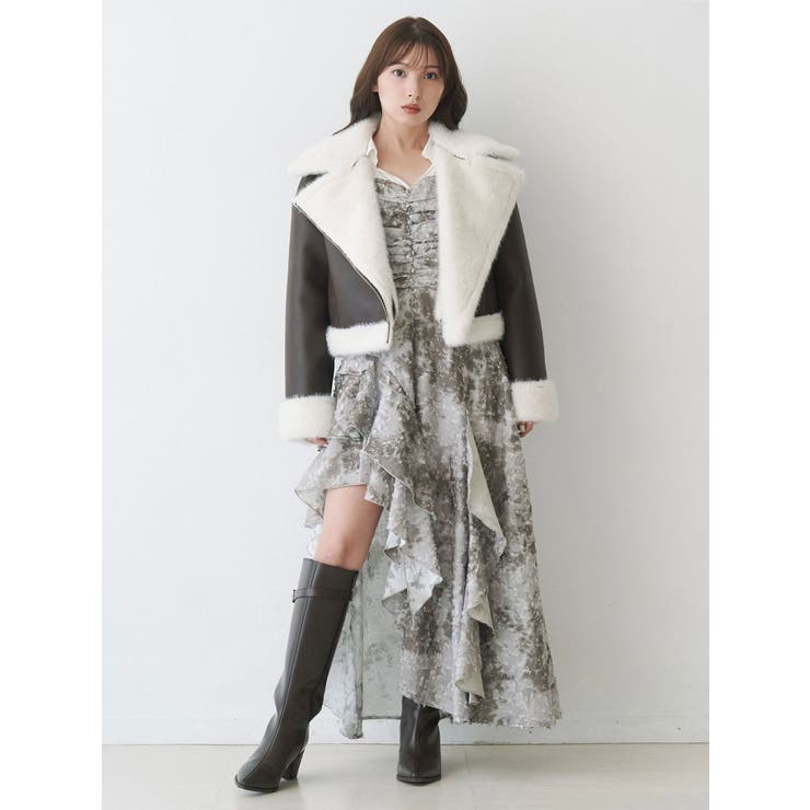 フェイクレザームートンボンバージャケット | MERCURYDUO | 詳細画像7 