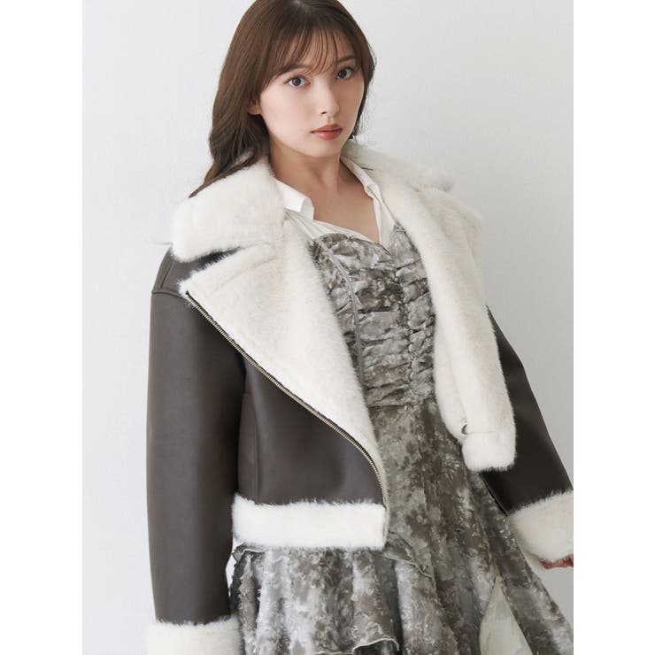 フェイクレザームートンボンバージャケット | MERCURYDUO | 詳細画像9 