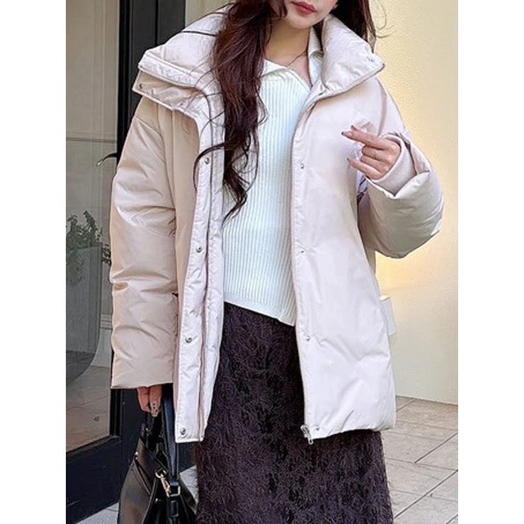 ベビーピンク | スタンドカラーミドルダウンコート | MERCURYDUO