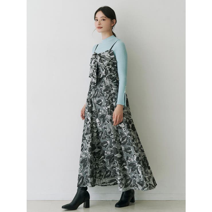 ジャカードバックレースアップキャミワンピース | MERCURYDUO | 詳細画像2 