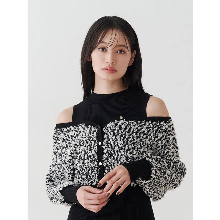 ツイードニットカーデドッキングマーメイドニットワンピース | MERCURYDUO | 詳細画像20 