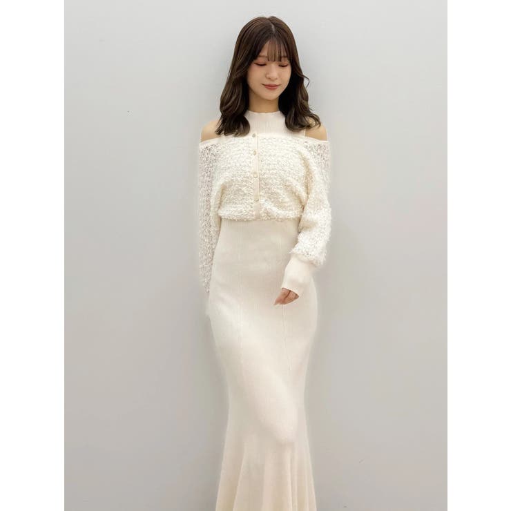 ツイードニットカーデドッキングマーメイドニットワンピース | MERCURYDUO | 詳細画像24 